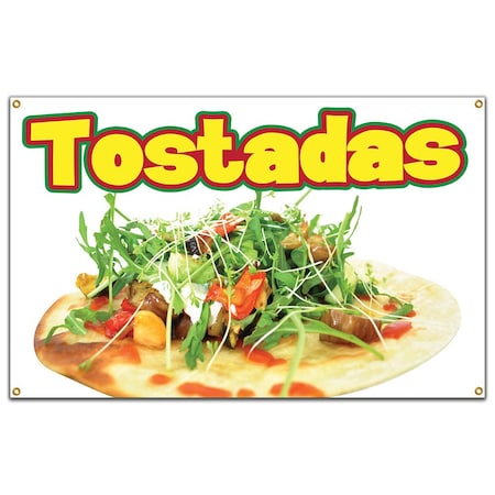 Tostadas Banner Concession Stand Food Truck Single Sided